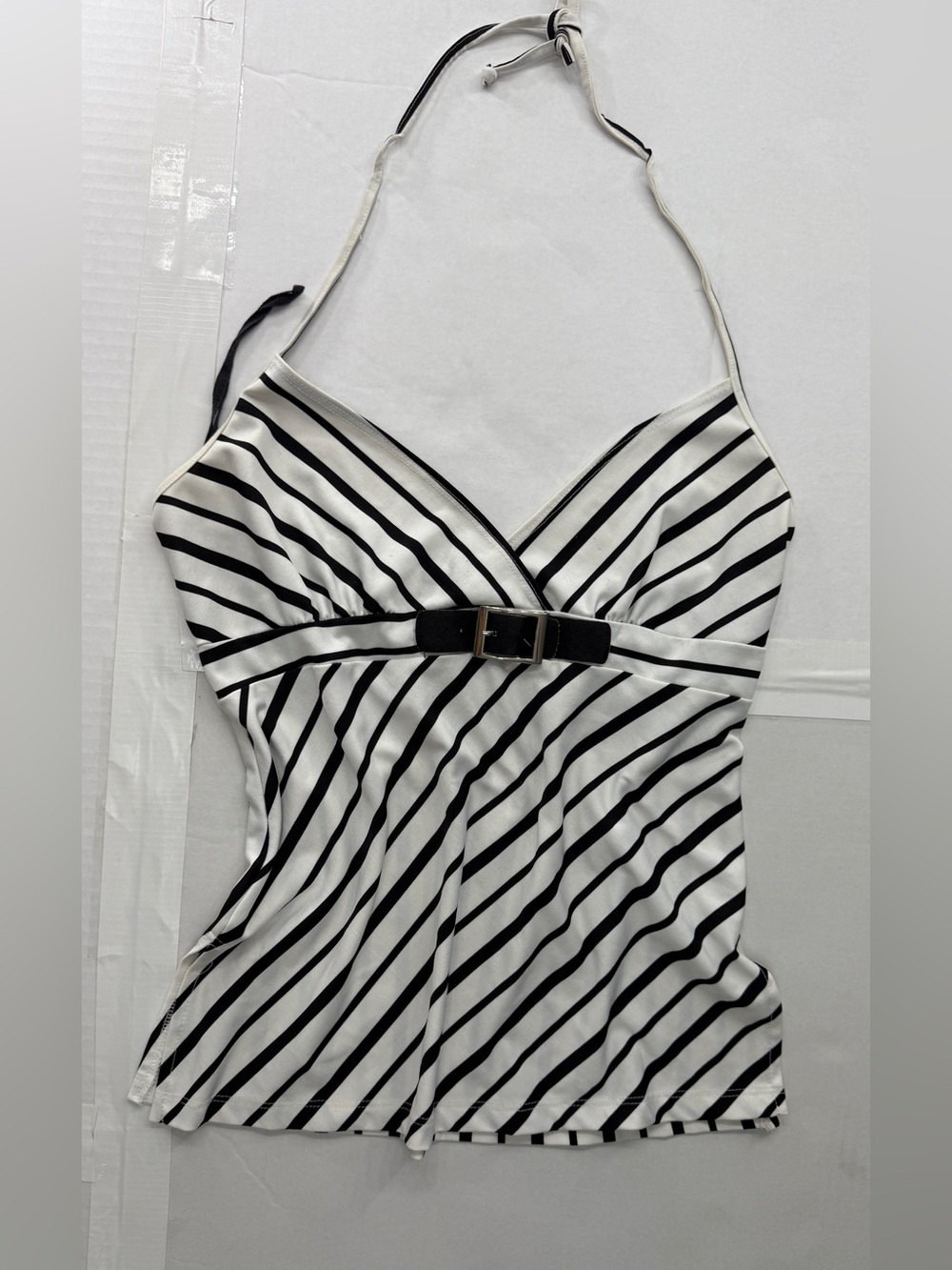 Striped y2K halter tank top striped blouse tank tie up top